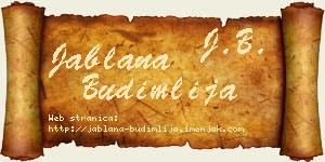 Jablana Budimlija vizit kartica